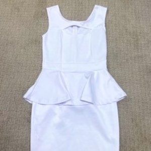 White Peplum Dress - Brand New, Never Worn - Size Medium